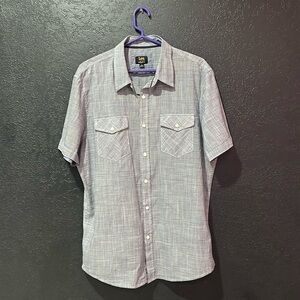 LEE Men’s Button Up Short Sleeve Shirt Regular Fit Size L
